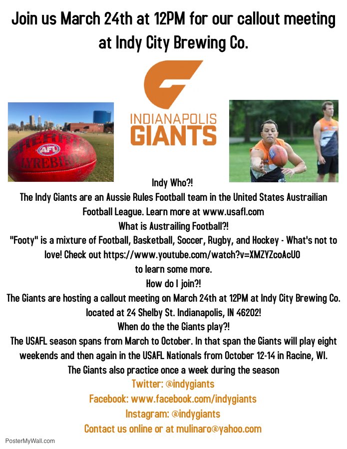 Would love to see you at our Call Out meeting on March 24th!