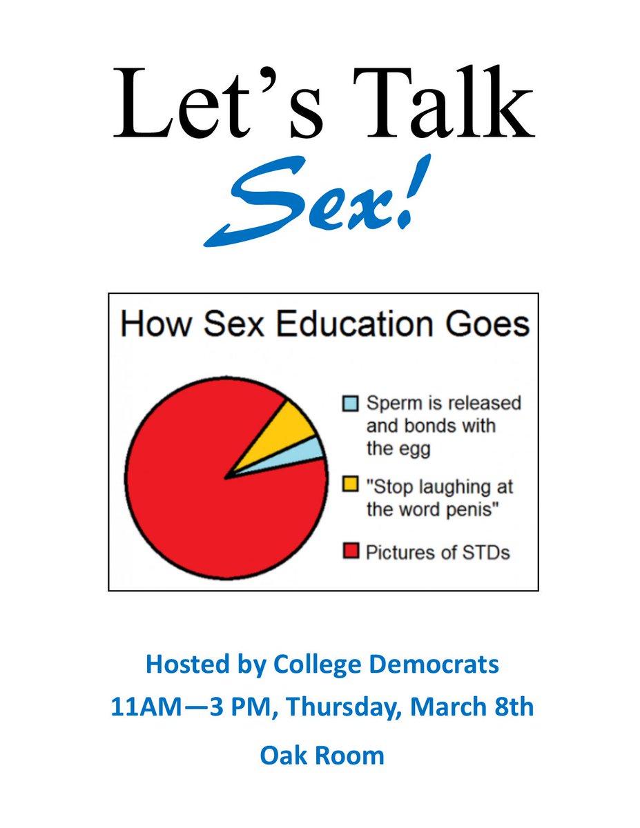 CollegeDemsFU's tweet photo. Tomorrow is Let's Talk Sex, a fair about consent and healthy sexual choices, from 11-3 in the BCC's Oak Room hosted by yours truly, the Fairfield U College Democrats and attended by a few other clubs like RRTAG, Alliance, LEAF, and History Club. See ya then! https://t.co/SxgYhHme8A