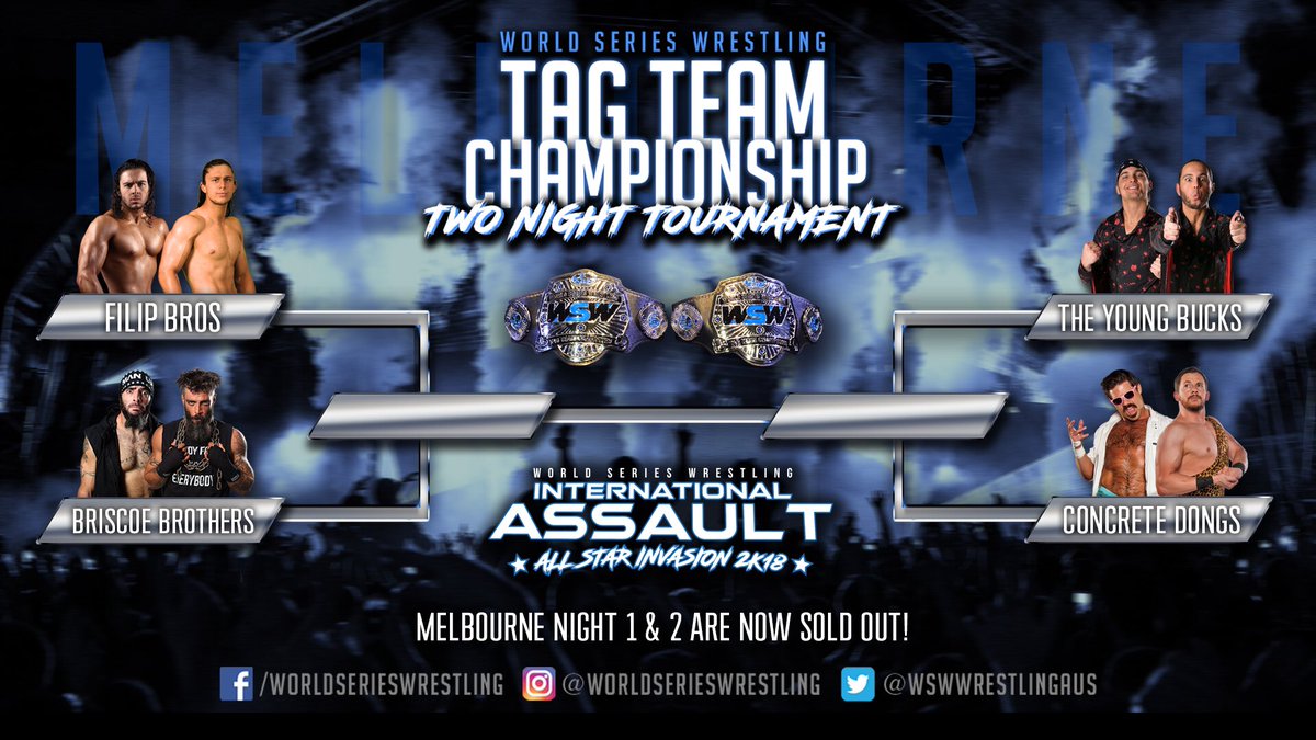 Worldserieswrestling Official Tournament Brackets For World Series Wrestling Team Championship Crowning Taking Place In Melbourne In Just Over A Weeks Time Who Will Walk Away Inaugural Wsw Team