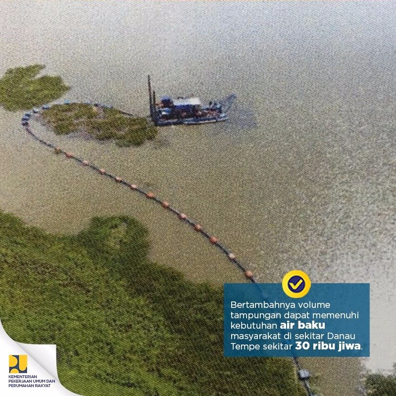 KemenPU's tweet photo. Dengan bertambahnya volume tampungan akan dapat memenuhi kebutuhan #air baku masyarakat di sekitar #DanauTempe, dari sekitar 23 ribu jiwa menjadi 30 ribu jiwa. https://t.co/GJLqdpQrvP