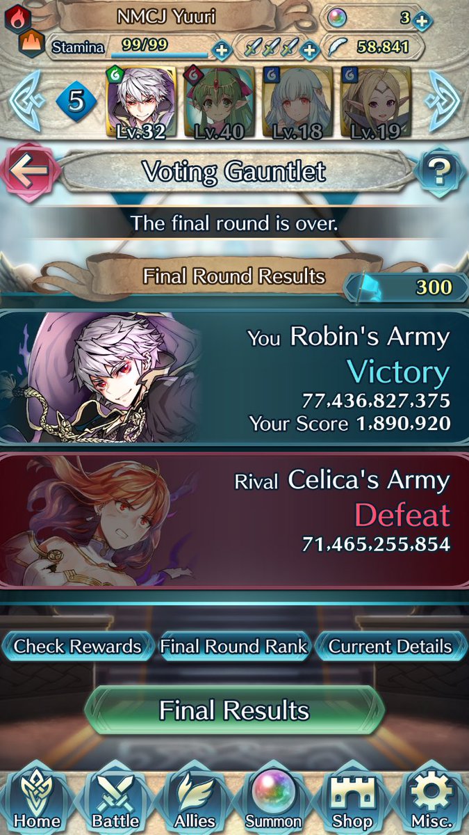 TheUndeadWitch's tweet photo. RANK 466!! GG Everyone and we have our second male winner, Lord Grima! #TeamFallenCelica #TeamGrima #TeamFallenRobin https://t.co/WqRN22bcus