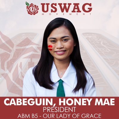 huhneeemey's tweet photo. I am HONEY MAE CUADRA CABEGUIN running as your PRESIDENT under the progressive and united banner of USWAG Movement! 🌹

We thank you, ka-potentials for trusting us in the 1st Congress and now, we stay #UnitedToBeUndaunted for the 2nd Congress ❤️

#BeginWithCabeguin 🌹 https://t.co/lEVNcik4OG