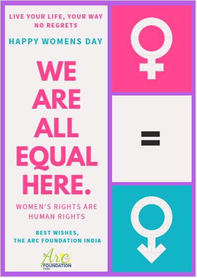 ArcFoundation_'s tweet photo. #WomensDay 
#WomensDay2018 
#HappyWomensDay 

Best Wishes to all women, from @arciansindia 
#TheArcFoundationIndia https://t.co/8o2ycGlTJB