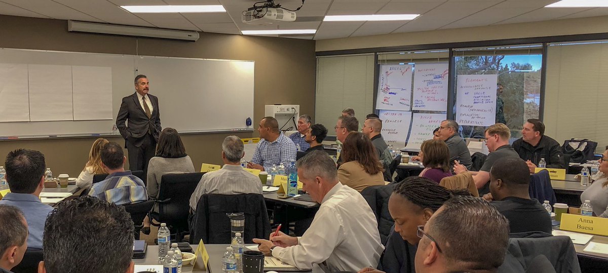 LAPDChiefBeck's tweet photo. Great group of #LAPD leaders at this AMs Conflict Resolution training through @pepperdine. My message was simple: 
It’s not your rank that counts. It’s your heart. That’s what makes you a leader. https://t.co/9ypwr7EbbO