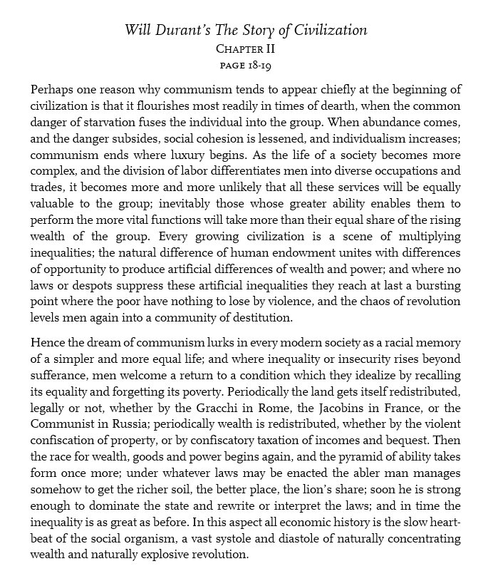 Mann_Major's tweet photo. Will Durant sums up economic history in two paragraphs. https://t.co/649iUs97Bg