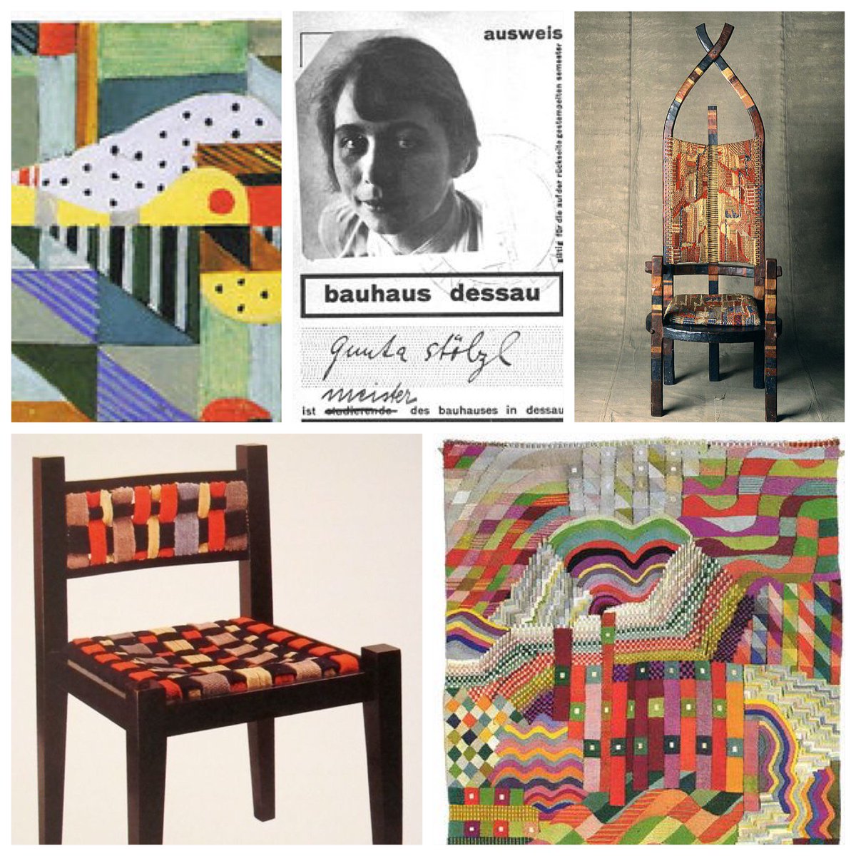 Inspiring women for #InternationalWomensDay Gunta Stölzl, the only female Master at the Bauhaus, she changed the teaching of woven textiles. I love her collaborations on chairs with Marcel Breuer and her exuberant textile designs! #iwd2018 #guntastolzl