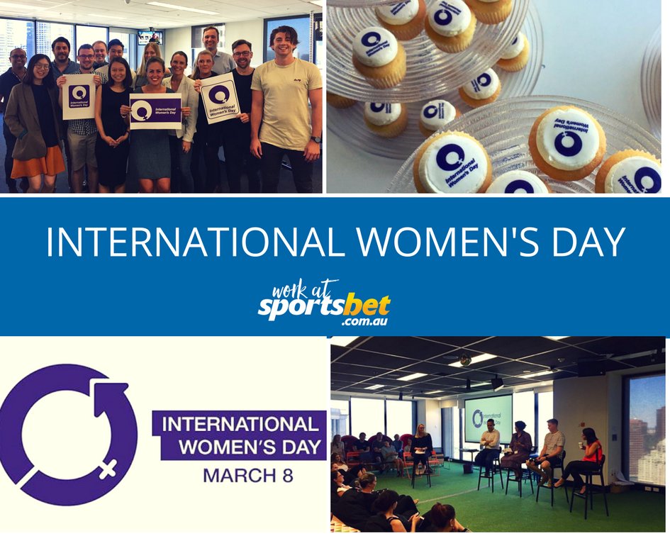 Celebrating #InternationalWomensDay@workatsportsbet. Thnks to Doug Brown, Nell Bond, <a href="/gruebz/">Tony Gruebner</a> &amp; <a href="/TaniaAbbotto/">Tania Abbotto</a> for the inspiring discussion on how we can all advocate for women, create space for their voice &amp; #PressforProgress on this important issue #IWD2018 #SportsbetLife