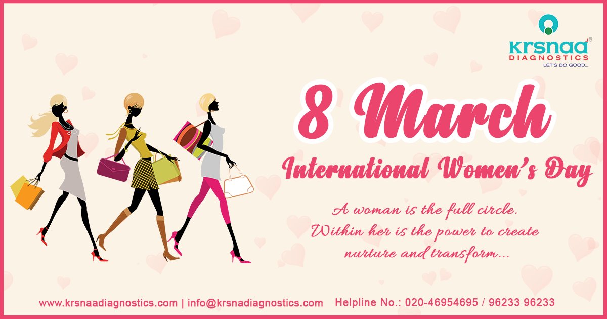 Krsnaa_D's tweet photo. #Internatial #Women's #Day
8 March

A #woman is the #full #circle.
Within her is the #power to #create, #nurture, and #transform...

#Krsnaa #Diagnostics Pvt. Ltd.
Let's Do Good

https://t.co/qJOhHwLRQy
#KrsnaaDiagnostics https://t.co/wv9peMLLc5