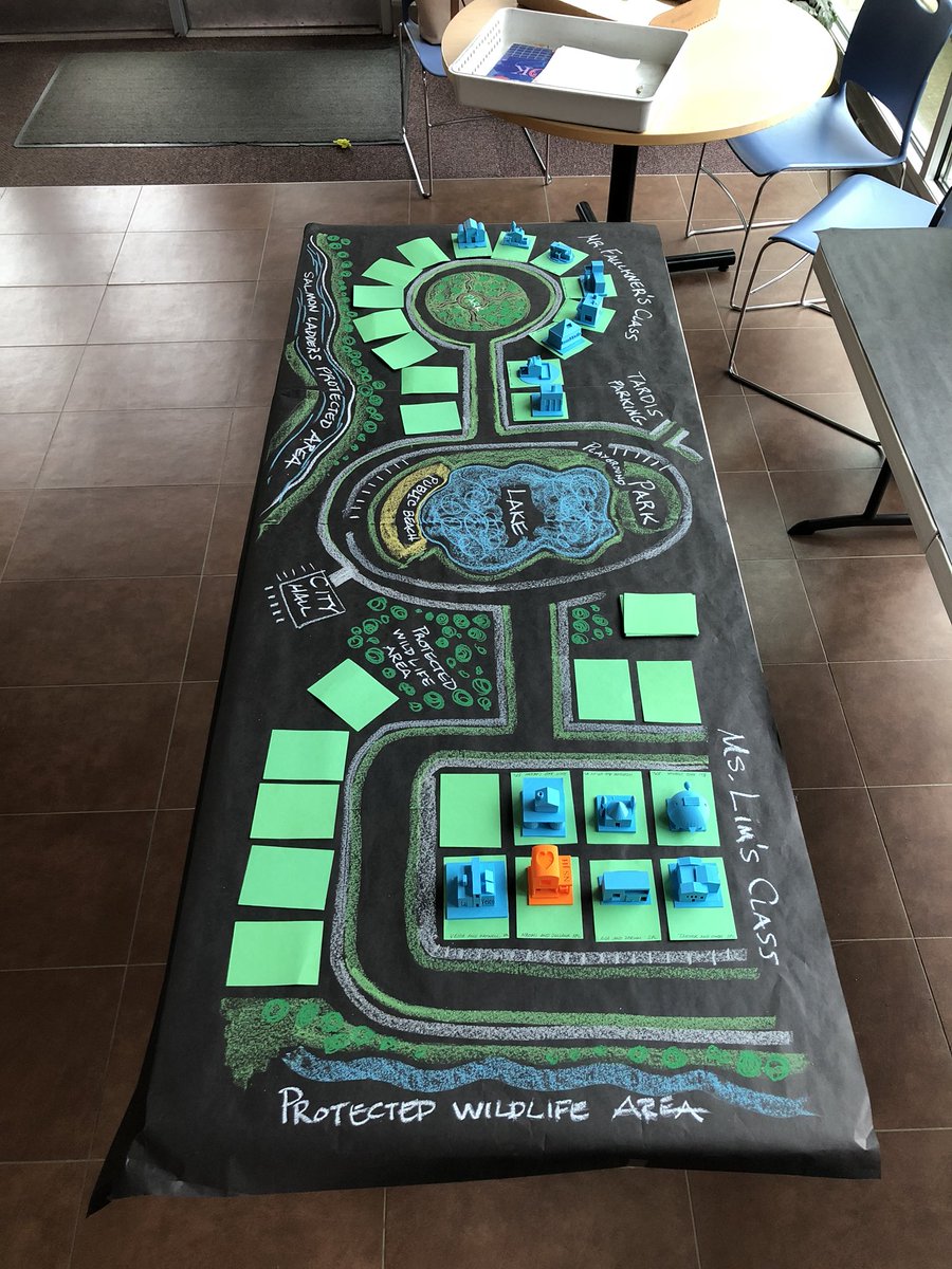 Dar9's tweet photo. Half way finished setting up 5th grade 3D printed houses and site plans at Eastgate https://t.co/zYMI8fuqaQ