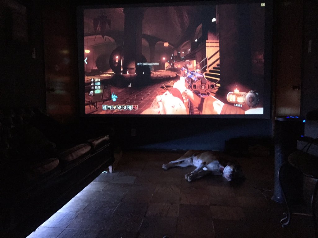 CZC115's tweet photo. Welcome to the #CZC #ManCave 🤘🎮🤘 Still not complete... Suggestions? #BO3 #CustomZombies #BO4 #ModTools #Gaming #Projector #PC https://t.co/4uVzI7ZhOS