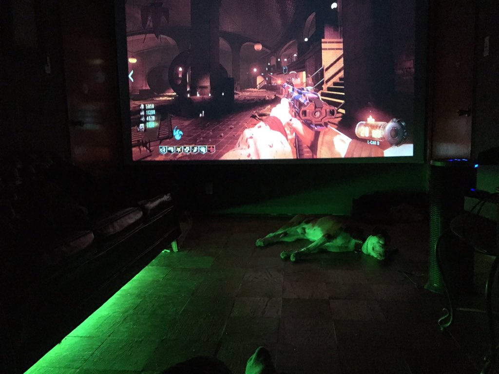 CZC115's tweet photo. Welcome to the #CZC #ManCave 🤘🎮🤘 Still not complete... Suggestions? #BO3 #CustomZombies #BO4 #ModTools #Gaming #Projector #PC https://t.co/4uVzI7ZhOS