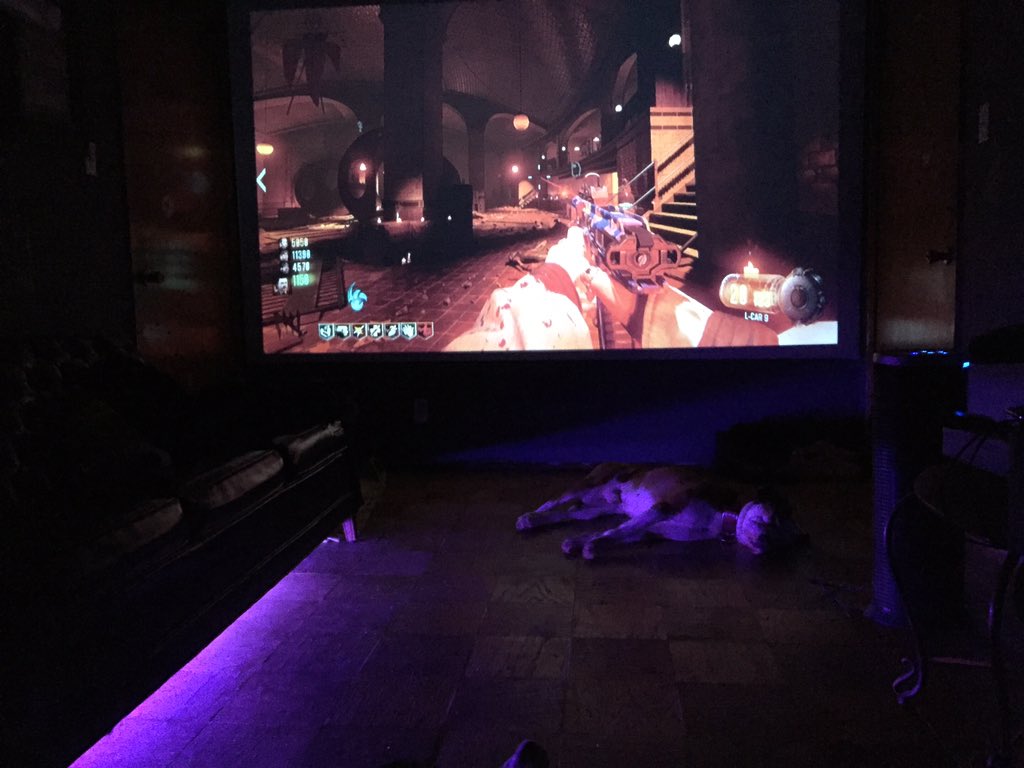 CZC115's tweet photo. Welcome to the #CZC #ManCave 🤘🎮🤘 Still not complete... Suggestions? #BO3 #CustomZombies #BO4 #ModTools #Gaming #Projector #PC https://t.co/4uVzI7ZhOS