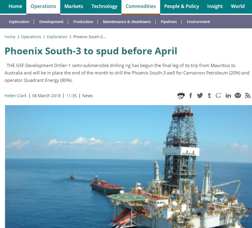 Phoenix South 3 To Spud Before April @QuadrantEnergy
energynewsbulletin.net/exploration/ne…