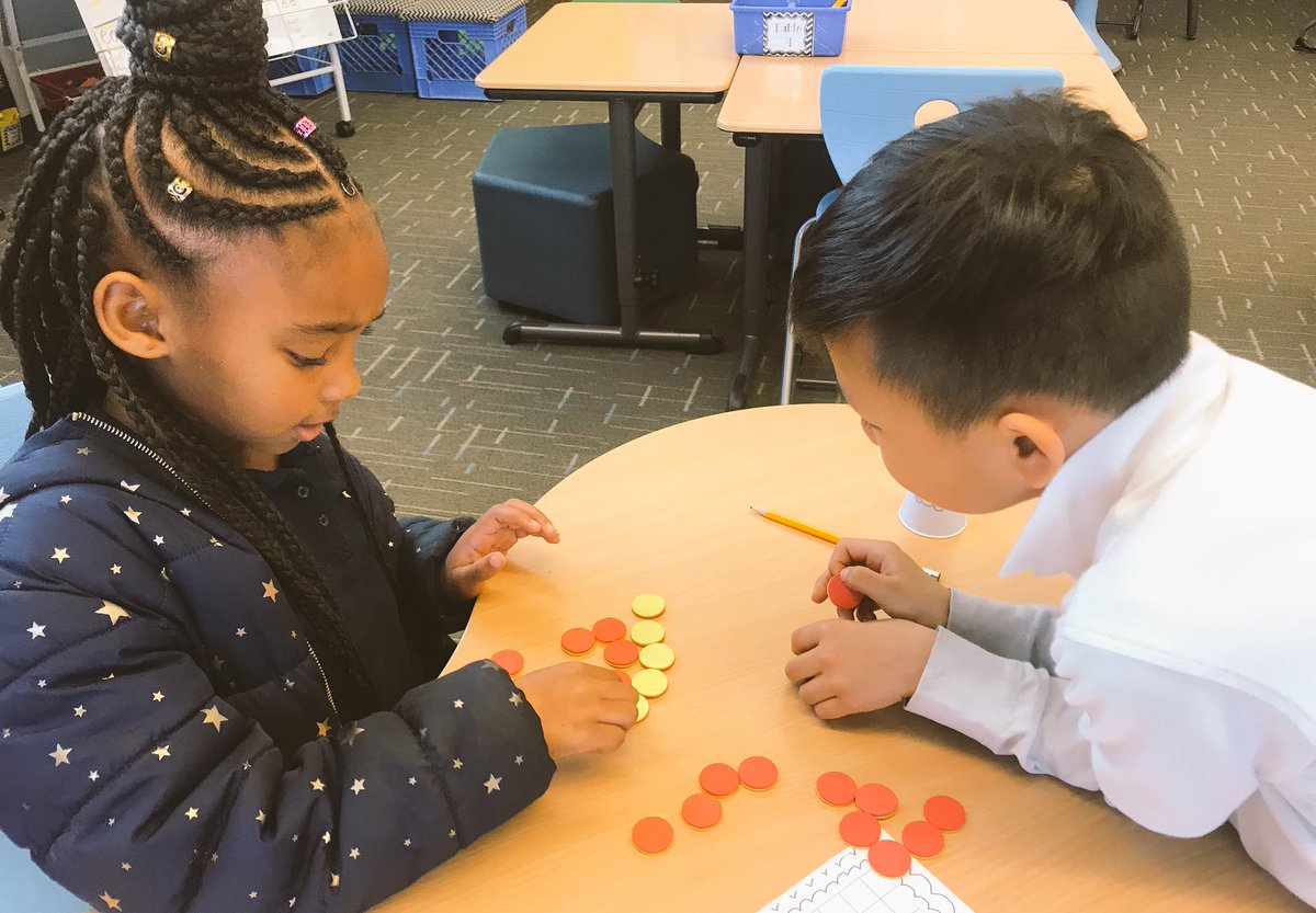 MrsKatieSanchez's tweet photo. New friends chatting about math strategies #mybucketisfull #mathmaticiansinthemaking #WCSExplorers https://t.co/pS6B88V5Rj