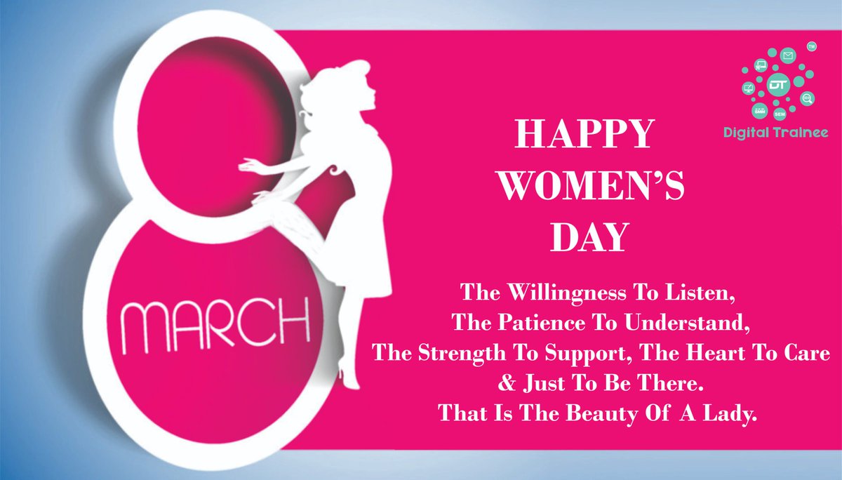 _Digitaltrainee's tweet photo. Happy Women's Day To All From Team #Digitizebrand &amp; #DigitalTrainee #happywomensday #happy #womens #day #2018 #wishes https://t.co/DckBw6NNY7