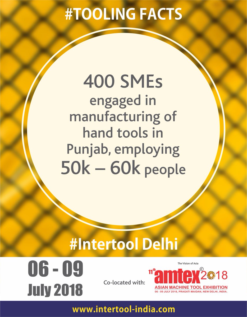 IntertoolIndia's tweet photo. Indian #Tool industry is at a growing pace. Join this wave. Participate at #INTERTOOL #DELHI, co - located with @amtexdelhi on 6th -9th July 2018. Free Register - https://t.co/ZelIS4axIS…
For queries contact us -https://t.co/w5dWGw8sZ3
 #Machinery #Handtools #Powertools https://t.co/s5z8Upln0u