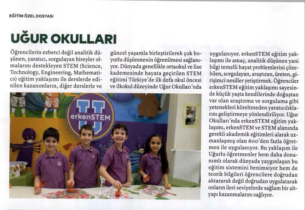 MuzeyyenBedel's tweet photo. 🔸Yaratıcı Nesiller Uğur Okullarında Yetişir!
🔺Öğrencilerin ezberci değil analitik düşünen yaratıcı sorgulayan ve üreten bireyler olmalarını destekleyen #erkenStem yaklaşımı Türkiye’de ilk defa Uğur Okullarında uygulanıyor!

@Postacomtr @EleleDergisi @PopSciT  @istanbul_LIFE https://t.co/8a5ENvCsTu