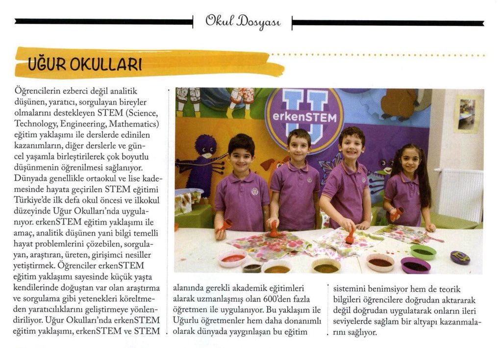 MuzeyyenBedel's tweet photo. 🔸Yaratıcı Nesiller Uğur Okullarında Yetişir!
🔺Öğrencilerin ezberci değil analitik düşünen yaratıcı sorgulayan ve üreten bireyler olmalarını destekleyen #erkenStem yaklaşımı Türkiye’de ilk defa Uğur Okullarında uygulanıyor!

@Postacomtr @EleleDergisi @PopSciT  @istanbul_LIFE https://t.co/8a5ENvCsTu