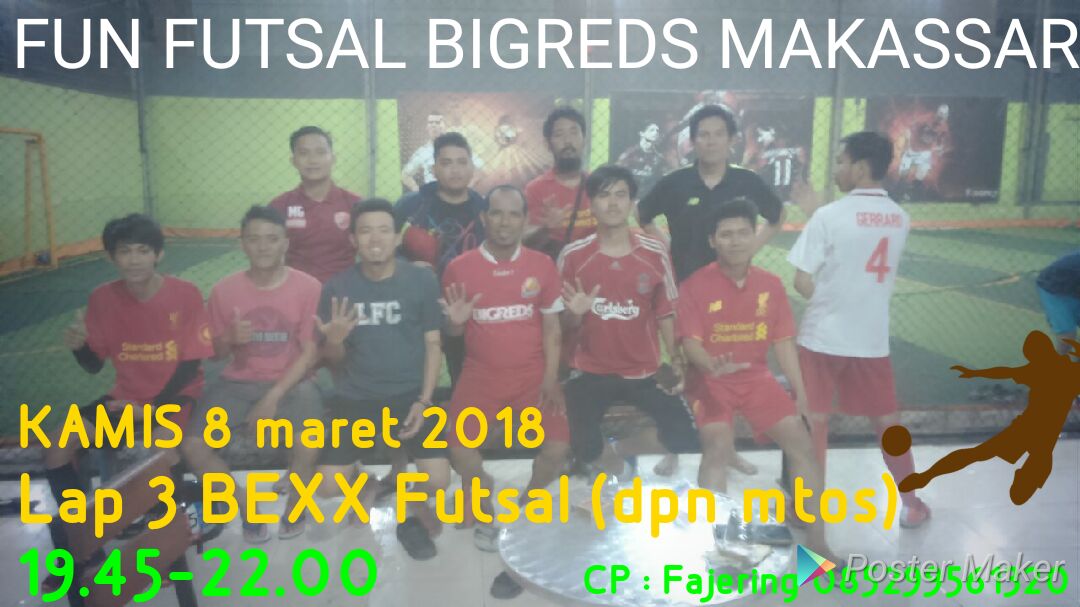 BIGREDS_MKS's tweet photo. Futsal @BIGREDS_IOLSC #MAKASSAR 
🏟Lap 3 BEEX futsal 
🗓 Kamis 8 Maret 2018
⌚ 19.45 - 22.00 wita 
👕 LFC/BIGREDS 
☎ Fajrin 085299561320 
Terbuka u semua fans/suporter LFC.
Member &amp; non member bigreds. https://t.co/7fx7135yY7