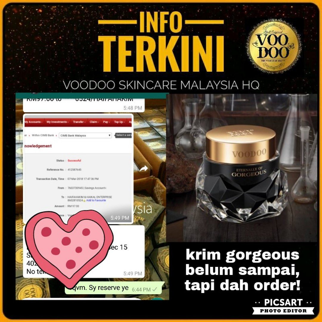 Jimmy8279's tweet photo. DISKAUN RM40 BAGI 100 PEMBELI TERAWAL!😄
.
Insyallah krim voodoo gorgeous akan sampai di malaysia nex week, sebagai menghargai sokongan #voodoolovers di malaysia selama ini. Pihak voodoomalaysia bagi diskaun RM40 untuk 100 pembeli pertama. https://t.co/nJo6gyrfem