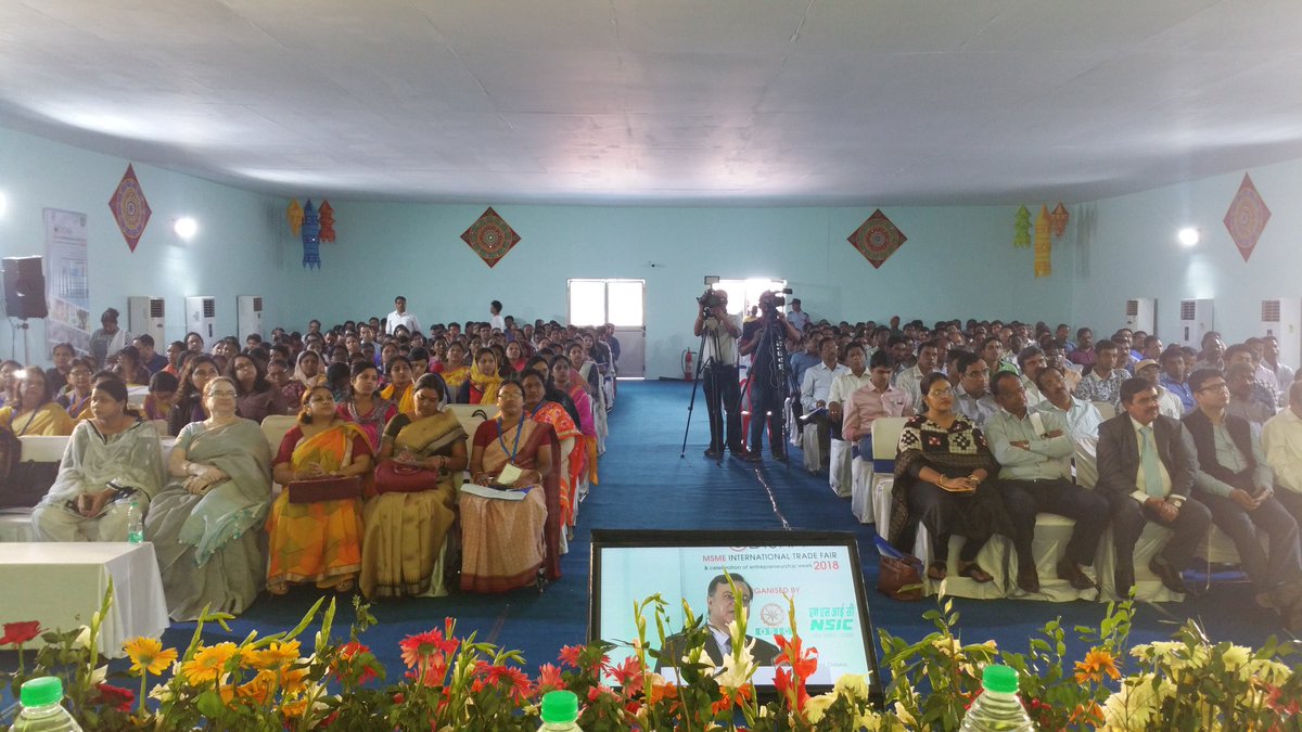 MsmeDepartment's tweet photo. 3rd Seminar on "Dev. of MSMEs with focus on Women &amp; ST/SC Entrepreneurs" in progress at Seminar Hall #MSMEOITF2018 for the benefit of #MSMEs/Exporters &amp; #Startups !!!!! @CMO_Odisha @Naveen_Odisha @startup_odisha @minmsme @InvestInOdisha @startupindia https://t.co/RPQVL8pEXV