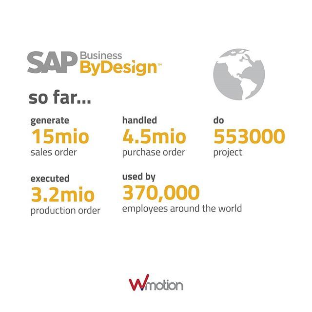 wmotionwcs's tweet photo. Don’t you know that SAP Business by Design has been deployed in 109 countries and handle millions of accounting documents, customer invoices, sales and purchase orders; and used by 370,000 employees around the world?

It’s time to yours work with the com… https://t.co/tuU2aPLRPR https://t.co/n4ctKqjkVA