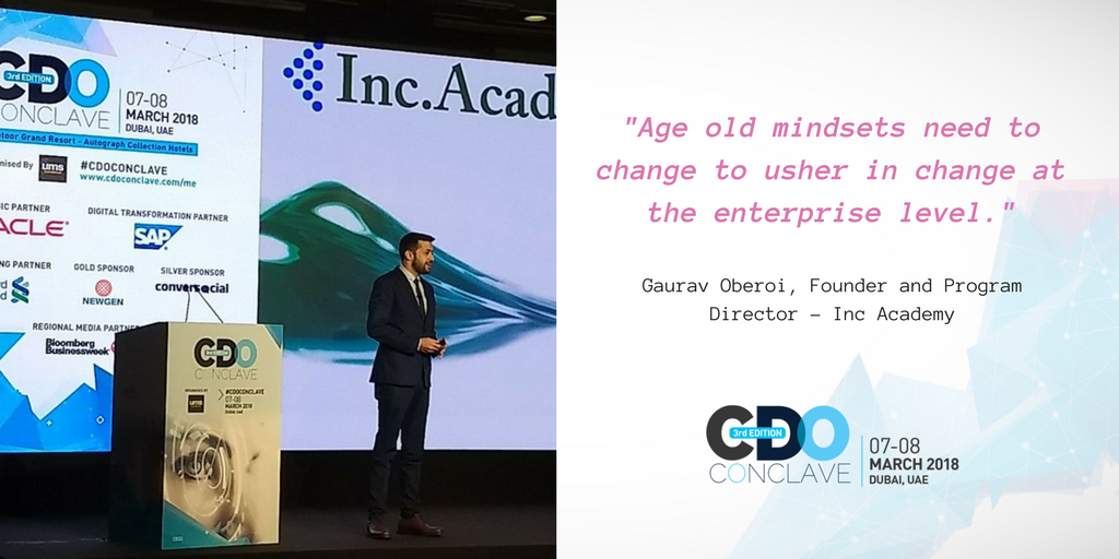 UMS_Events's tweet photo. "Age old mindsets need to change to usher in change at the enterprise level." - @ogaurav at #CDOConclave.
#GoingDigital #DigitalTransformation #CDO
https://t.co/oh2ggli19p https://t.co/em1FngHMbz