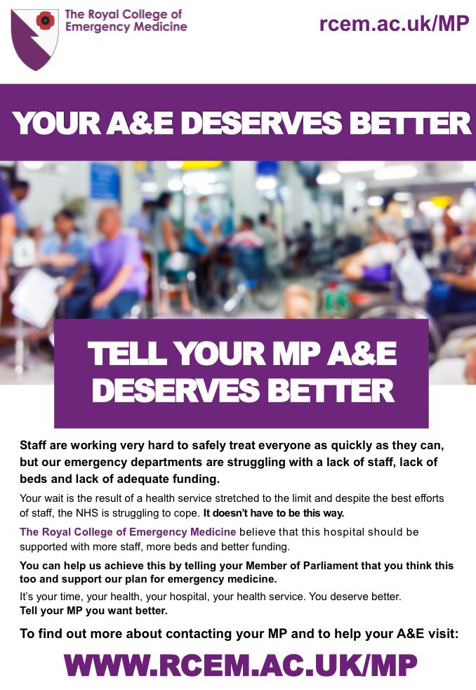 DrLojoRial's tweet photo. Tell your MP A&amp;E deserves better #rcem #bettercareforemergencypatients https://t.co/RKTlH6cxl1