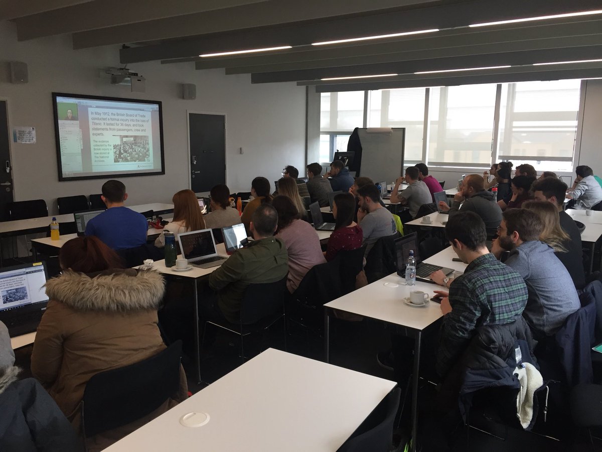 The_History_Man's tweet photo. Great to be back at @ManMetUni with History PGCE group using @UkNatArchives documents for @Blackboard Collaborate virtual classroom https://t.co/1TBBx5E9UU
