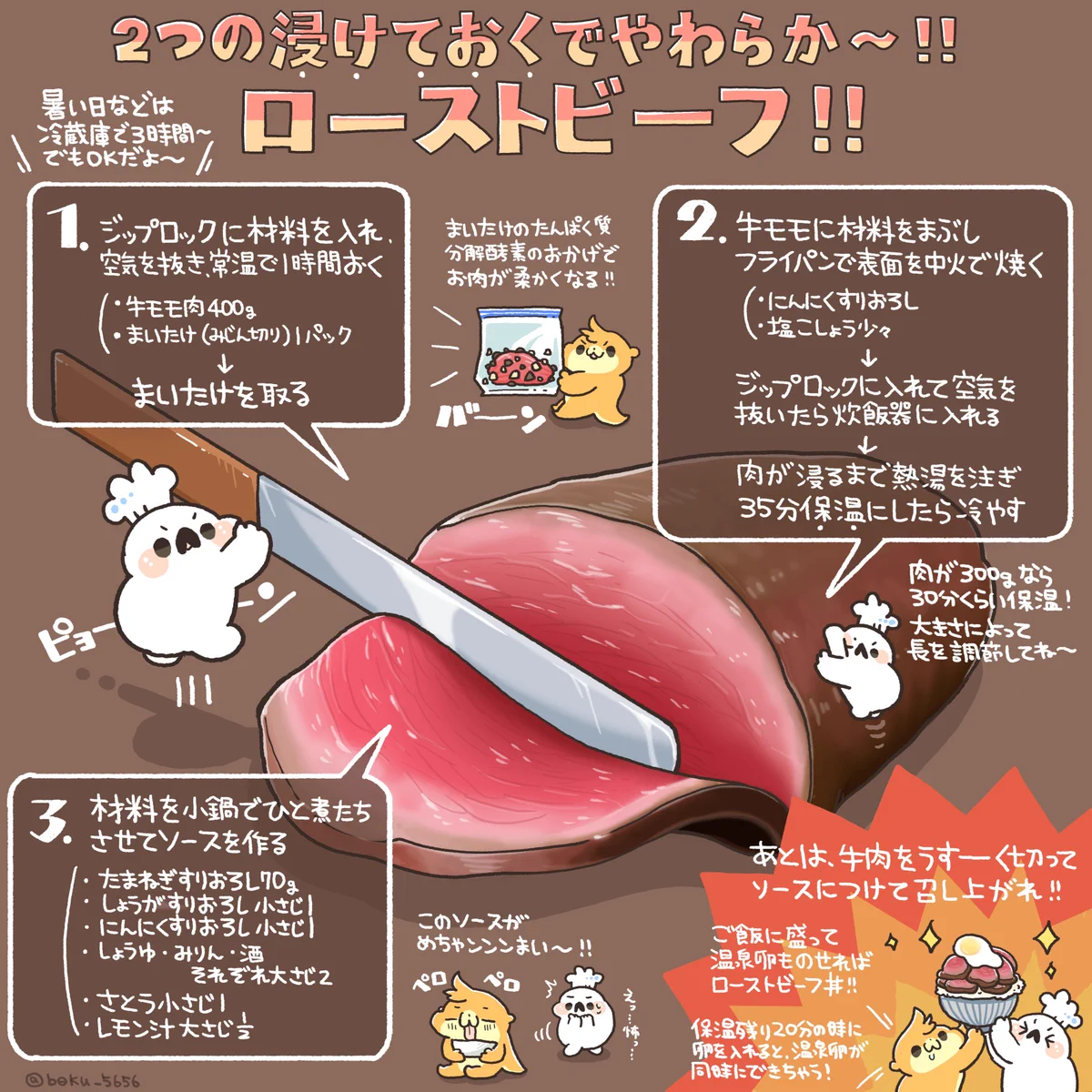 時短で本格レシピ！！　誰でもお家で簡単にローストビーフが作れちゃうぞ！！