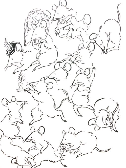 現実逃避のためネズミ描き続けてた…だめだ… 