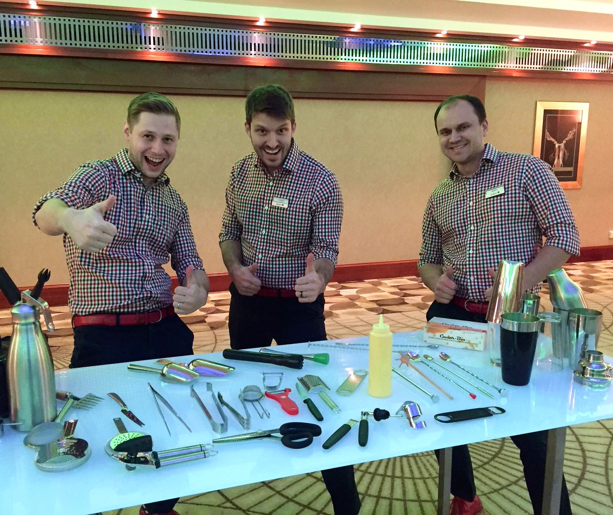 AlmanacXPrague's tweet photo. Hello from our bartender class! We were making very popular cocktail Be an Alchemist and other creative drinks. It was great fun, thank you! #radissonblu #CzechRepublic #Prague #Barista #Travel https://t.co/4pRqJp1XBo
