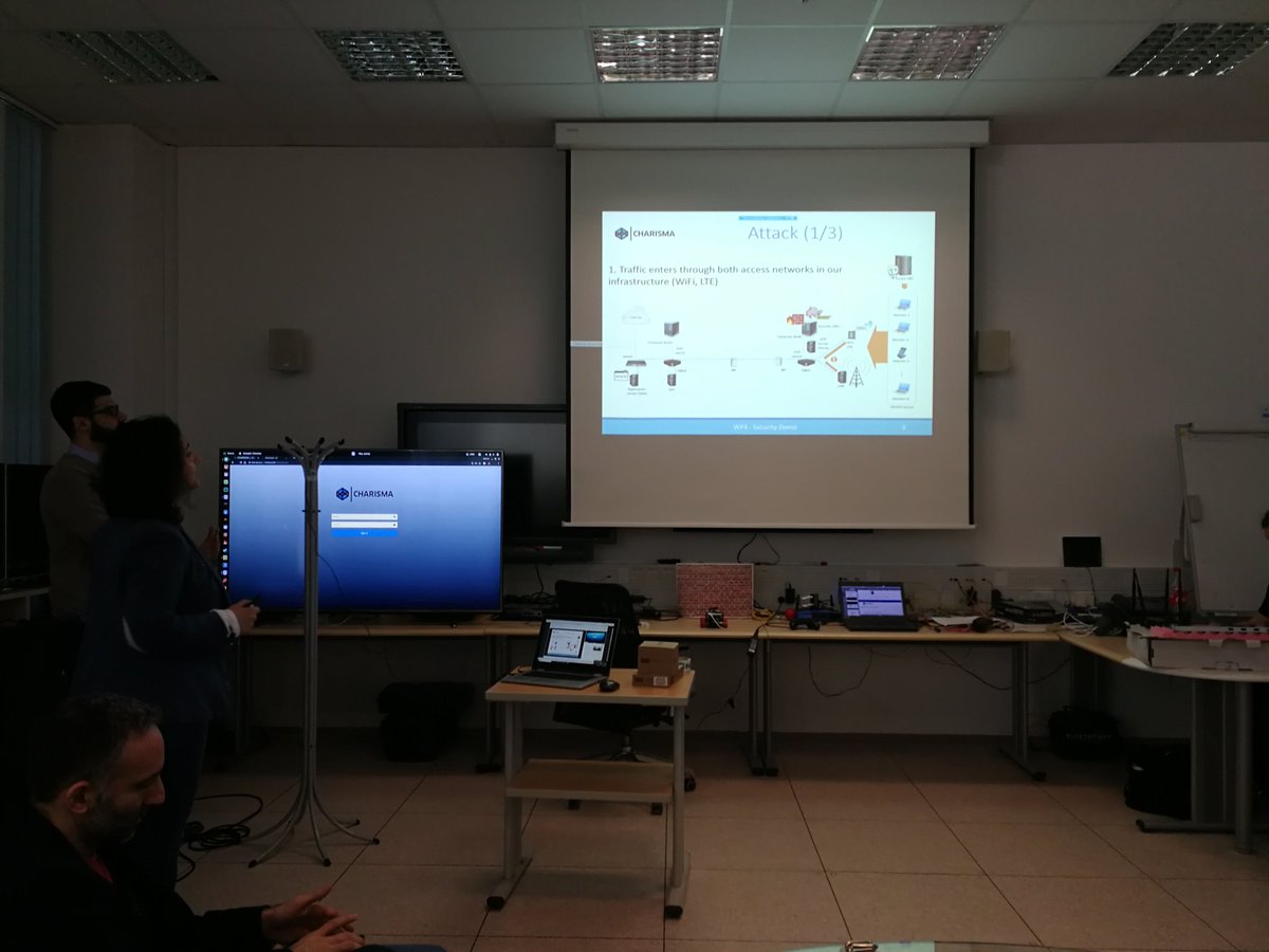 Presenting the Security demo at the <a href="/charisma5G/">CHARISMA project</a> final review. <a href="/5GPPP/">5GPPP</a> #security <a href="/EU_H2020/">Horizon 2020</a>