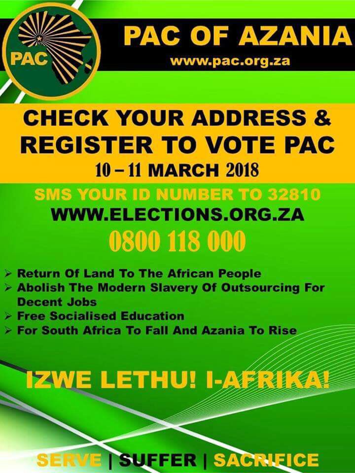 UCT_PASMA's tweet photo. #RegisterToVotePAC 
Izwe lethu ✋🏾 https://t.co/WDll0csUat