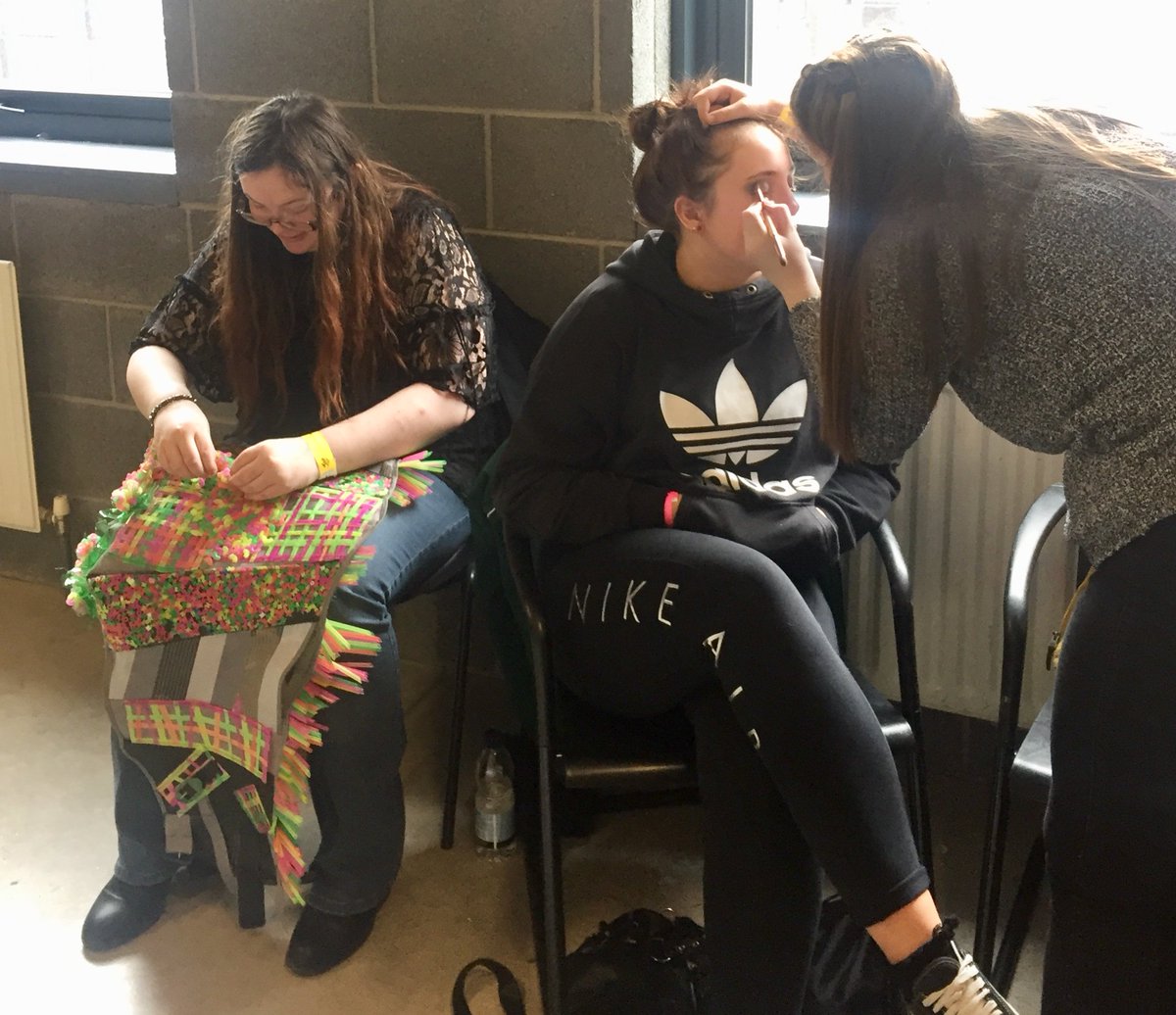 @dunoongrammar1 Junk Kouture pupils getting creative at the Helix in Dublin. Competition day is here!