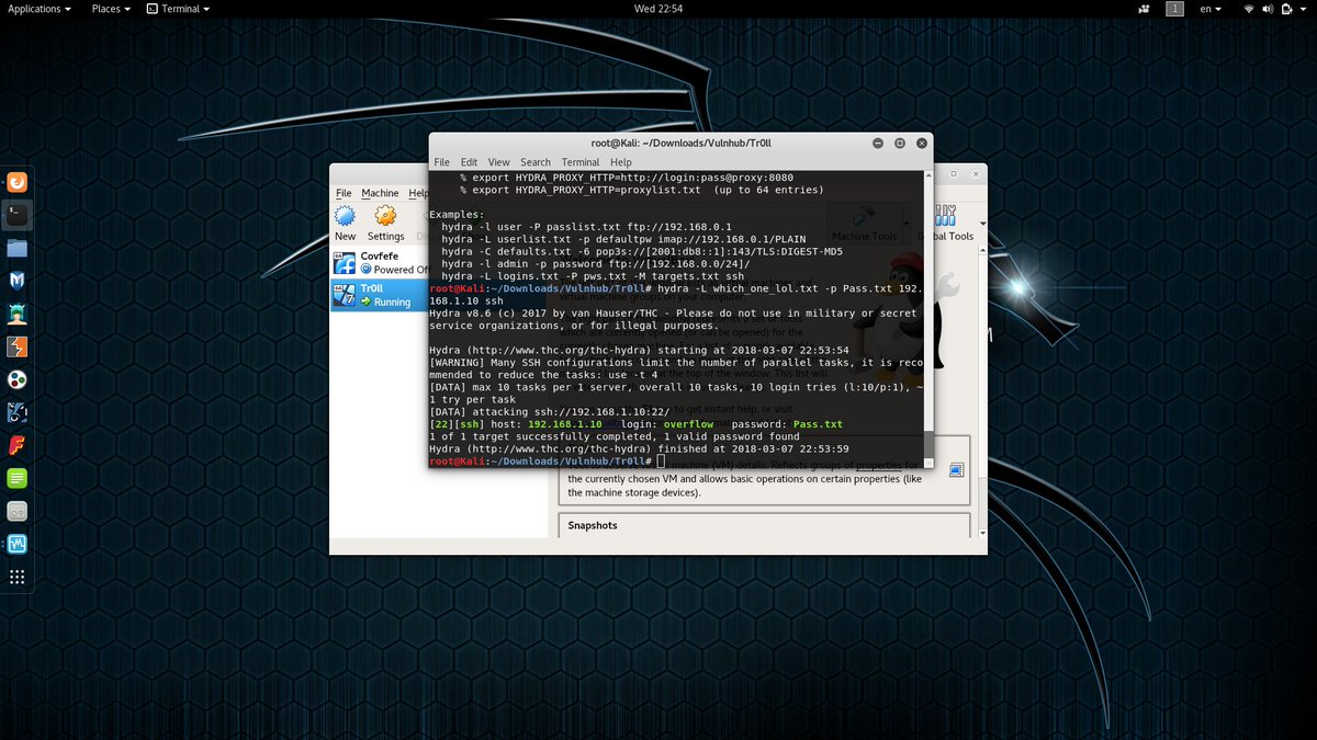 Ynlay_'s tweet photo. After downloading the files from the previous directory I used hydra to find out how to connect with ssh! This is getting interesting ^^
#100DaysOfCode #CTF #capturetheflag #pentesting #kalilinux #linux #coding #programming #hydra #virtualbox #virtualmachine #tr0ll #vulnhub https://t.co/0F7sioFwDe