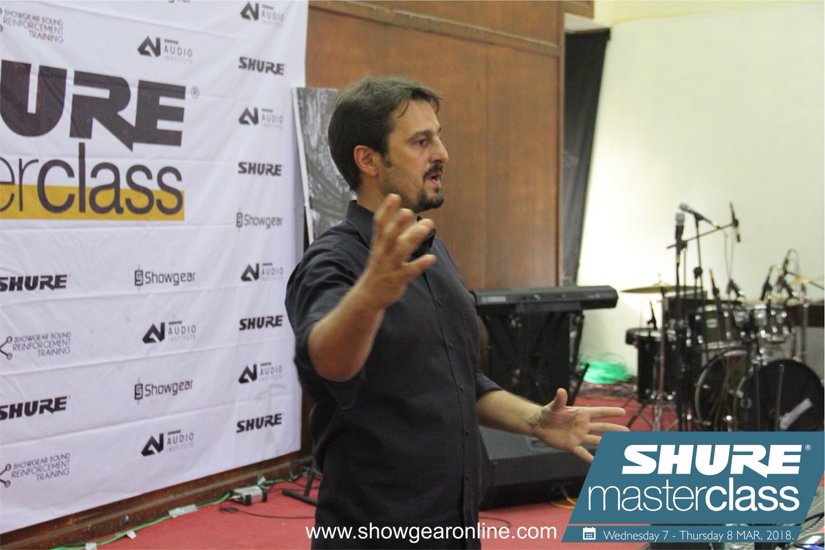 showgearonline's tweet photo. Mr. Andrea Granata speaks on wireless microphones; he also gives an overview on in ear monitors and radio microphones
#ShureNaija
#OriginalShureMic
#ShureMasterclass
#Showgear
#training https://t.co/MKr7gKKkTm
