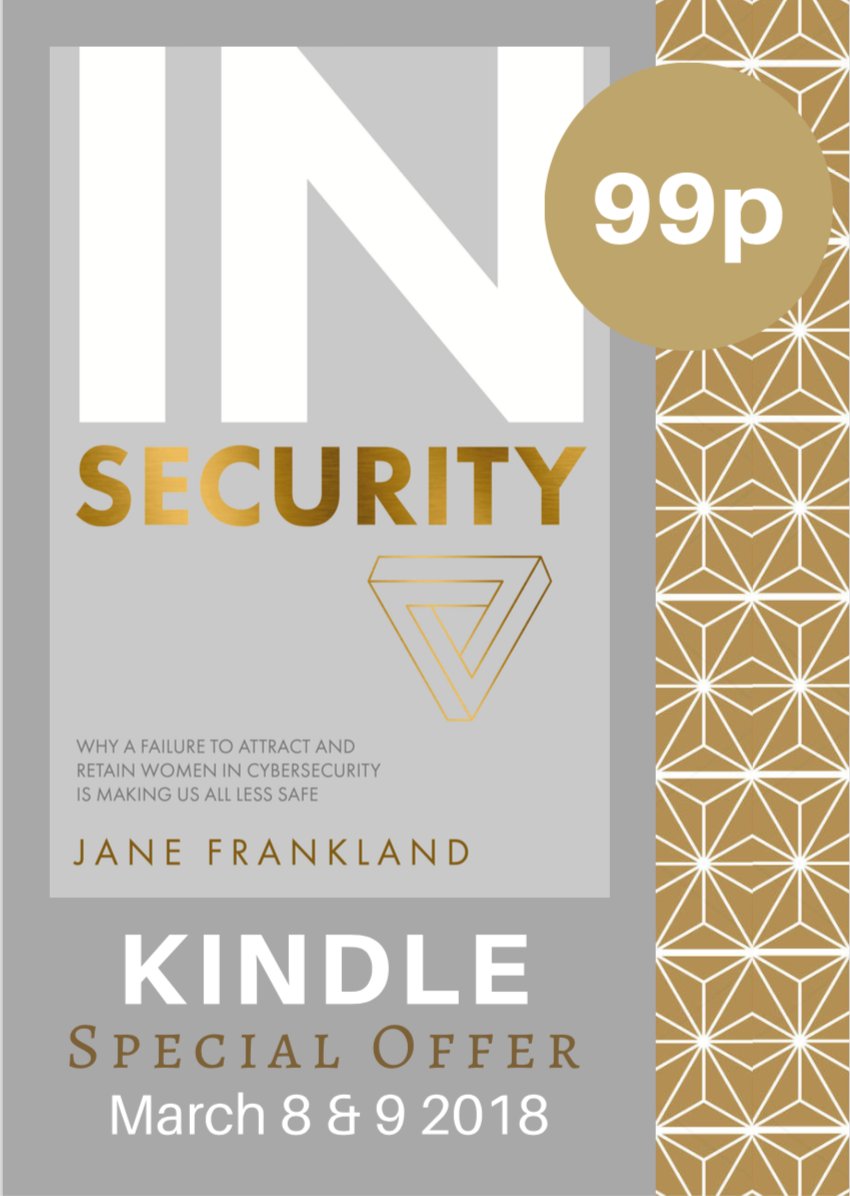 JaneFrankland's tweet image. Happy International Women&apos;s Day 2018. To celebrate, I&apos;m dropping the Kindle price of my book to just 99p! Get it today amzn.to/2tm5fSE #IWD2018 #CyberSecurity @drjessicabarker @rik_ferguson @CarminaLees @joepettit2 @adrian_adavis @Jenny_Radcliffe @dcuthbert