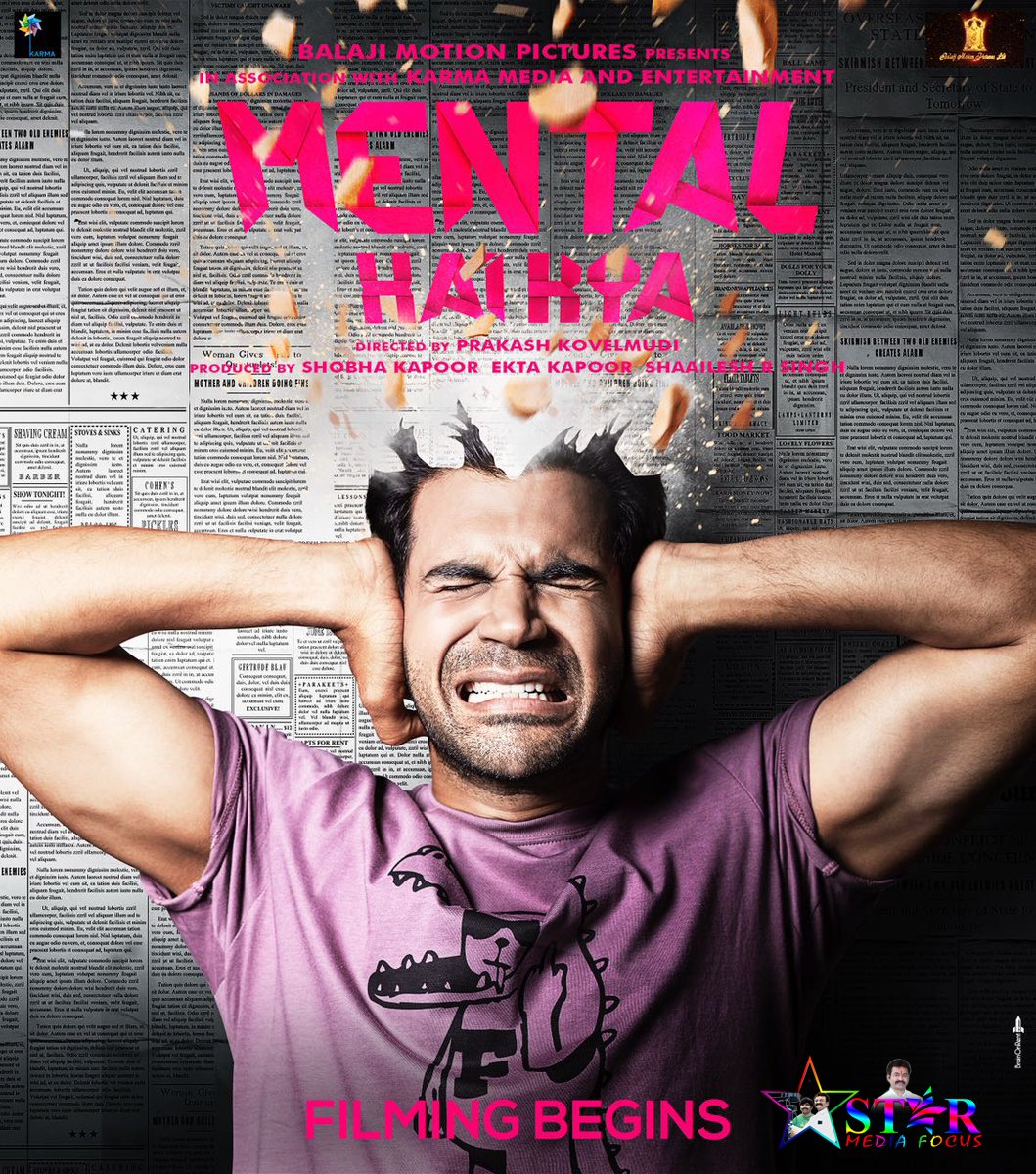 StarMediaFocus's tweet photo. Filming begins... Lead pair of #Queen #kangnaranaut #RajkummarRao reunite for #MentalHaiKya... #PrakashKovelamudi directs... #MentalHaiKyaLook4 [two new posters]. @Kangna_Ranaut1 @RajkummarRao @pkovelamudi #starmediafocus @StarMediaFocus https://t.co/RdOAQOJE8Y
