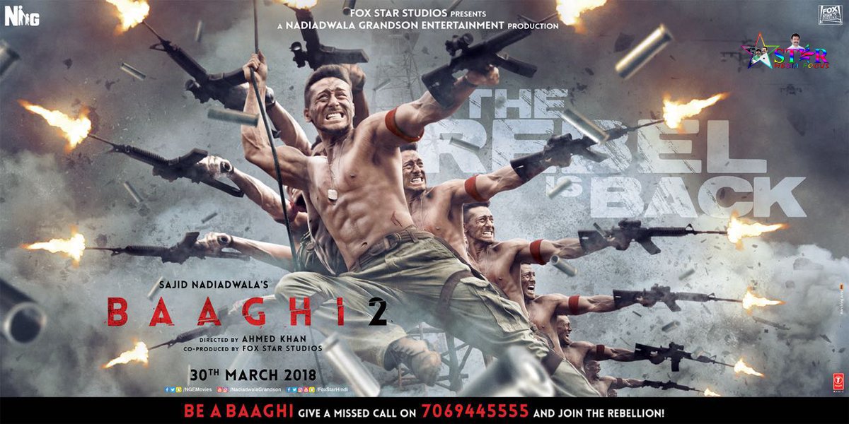 StarMediaFocus's tweet photo. New poster of #Baaghi2... #ahmedkhan directs... 30 March 2018 release. @khan_ahmedasas #starmediafocus @StarMediaFocus https://t.co/gR3CakM9uP
