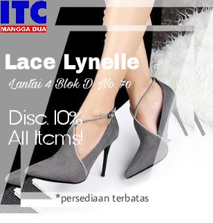 ITCManggaDuaID's tweet photo. Get 10% discount for shoes discount only at LACE LYNELLE , Lantai 4 Blok D No. 70.
.
.
#itcmanggadua #itcgroup #promoitc #pusatwisatabelanja #fashion #shoelover #shop #pusatwisatajakarta #diskonjakarta #sale #discount #womensfashion #womanstyle https://t.co/leNAoDUYhI