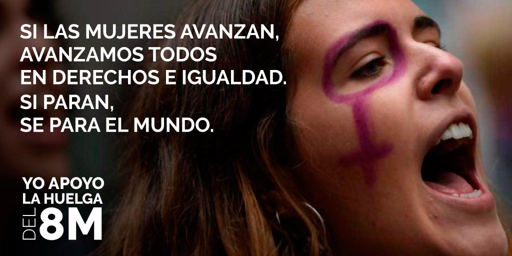ierrejon's tweet photo. Hoy las mujeres paran, y lo hacen para darle al mundo entero una lección de democracia. Mis redes estarán en silencio porque a nosotros lo que nos toca es apoyar, acompañar y cuidar. Y mañana seguir asumiendo nuestra responsabilidad en la lucha por la igualdad #DiaDeLaMujer https://t.co/MUGVuIa9DT