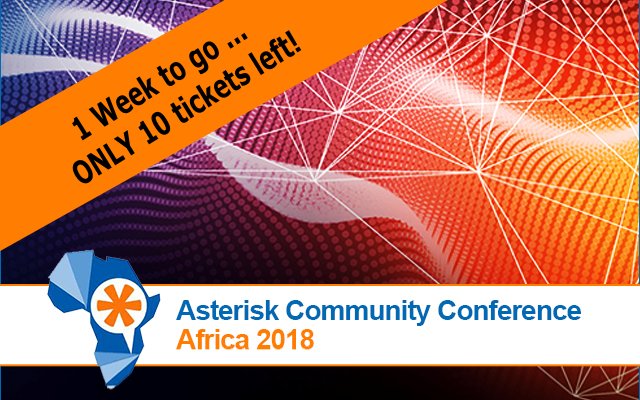 ClarotechCons's tweet photo. ONLY 10 tickets left for Asterisk Community Conference 2018 at The Wanderers Club, Jhb on 14 and 15 March. Book your seat NOW!
https://t.co/Xp6TgQN0YD https://t.co/sSvJo1yzrn