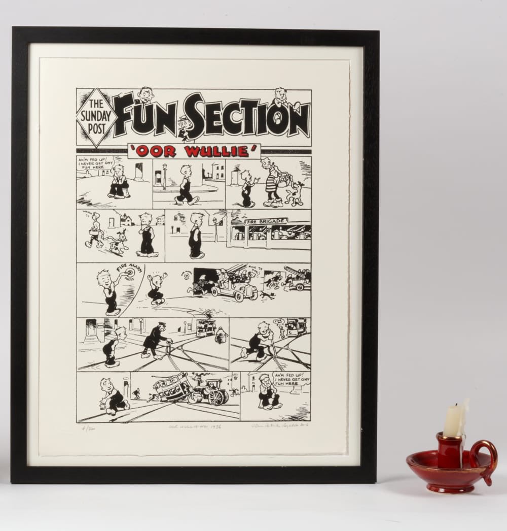 comicartltd's tweet photo. Oor Wullie's first ever strip! Was printed on this day in The Sunday Post, 1936! See https://t.co/QuKLZKRkbx for details #oorwullie #screenprint #silkscreen #firststrip #debut #firstappearance #comicart #illustration #interiordesign #graphicdesign #characterdesign #homedecor https://t.co/2XAWjSeRrJ