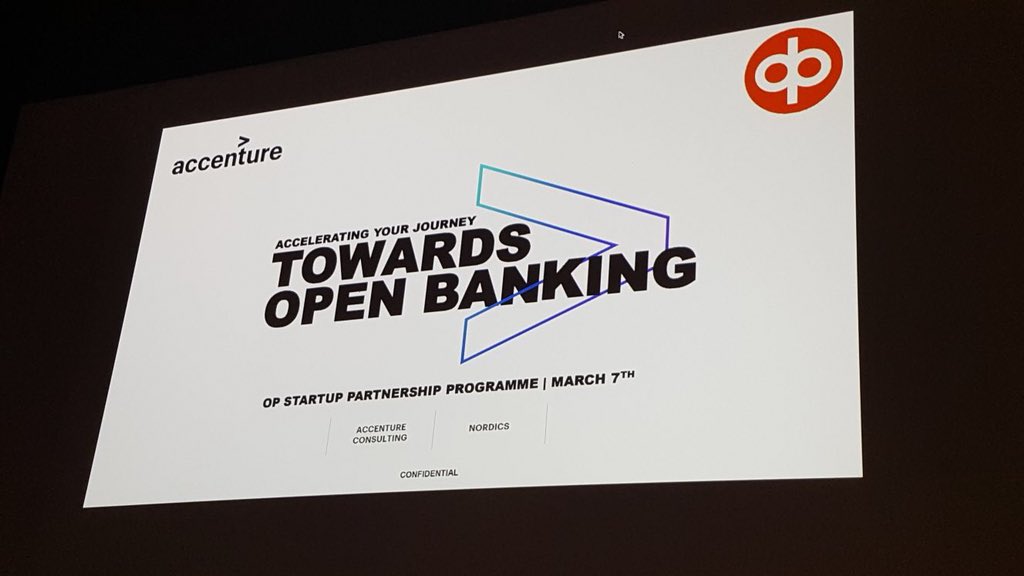 AccentureFI's tweet photo. ”PSD2 is a catalyst to a much bigger opportunity”, says @JD_Dickerson, Accenture’s Open Banking Lead, UK, as a Key Note Speaker @OP_Ryhma’s #OPxOpenBanking partnership program. https://t.co/4P8fVDBveM
