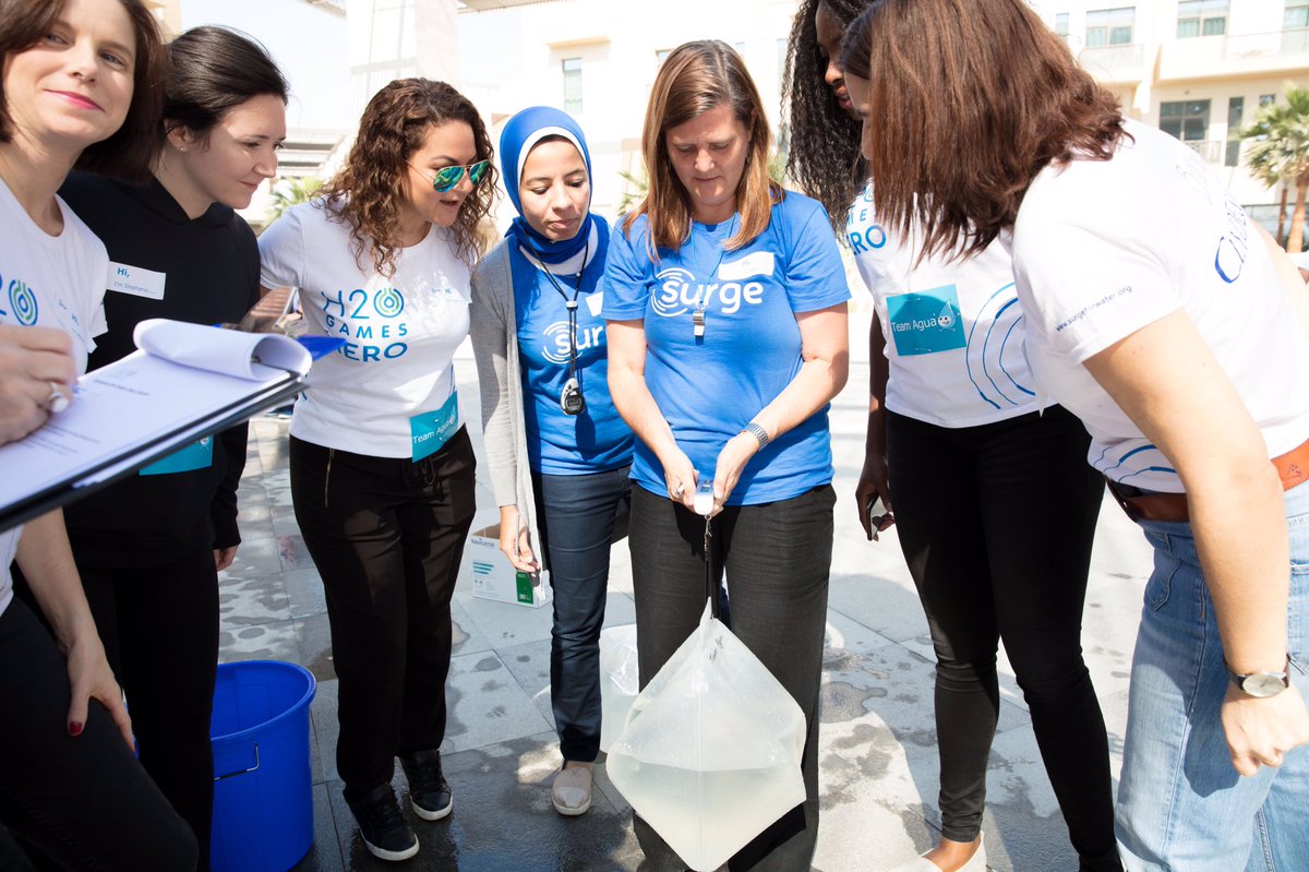 SurgeForWater's tweet photo. We launched our corp. program 'H2O Games' to celebrate #InternationalWomansDay. A fun, team building event that addresses the water crisis. https://t.co/azq4Z9G5BJ