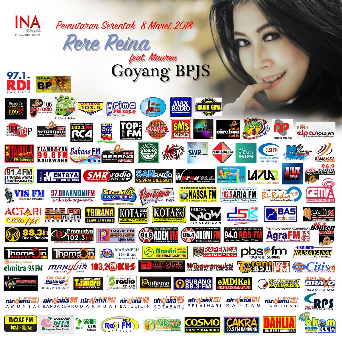 pelangifm944's tweet photo. Pemutaran Serentak Rere Reina - Goyang BPJS @inamusik @RereReinaFull cc. @diksmanagementAtau  #goyangbpjs keep stay tuned https://t.co/hjXcncn0Xm