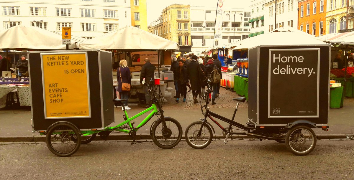 BEHOLD THE MIGHTY, BEHOLD THE FUTURE :)
 You're looking at a combined CYCLE cargo capacity of 500+kg !! 
No noise, No Co2, No congestion, No problem!
#cycling #cargobike #lastmile  #cambridgemarket #Cambridge 
<a href="/CyclesMaximus/">CyclesMaximus</a> 
<a href="/CambridgeBID/">Cambridge BID</a> 
<a href="/camcitco/">Cambridge City Council</a> 
<a href="/SmarterCam/">Smarter Cambridge Transport</a> 
<a href="/CTCCambridge/">CTC Cambridge</a>