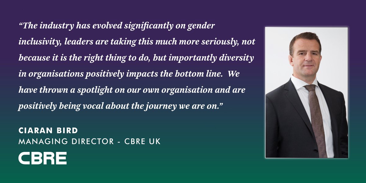CBRE_UK's tweet photo. CBRE UK Managing Director Ciaran Bird shares his views on gender parity in the property industry #PressforProgress  #IWD2018 https://t.co/FWRp4zCaEO