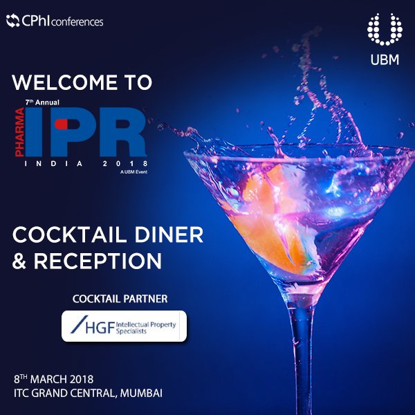 IPR2018's tweet image. Cocktail Partner- HGF Intellectual Property Specialists.

#IPR2018 
#CPhIconferences